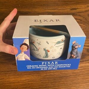 Pixar Ratatouille Ceramic Noodle Bowl with Chopsticks